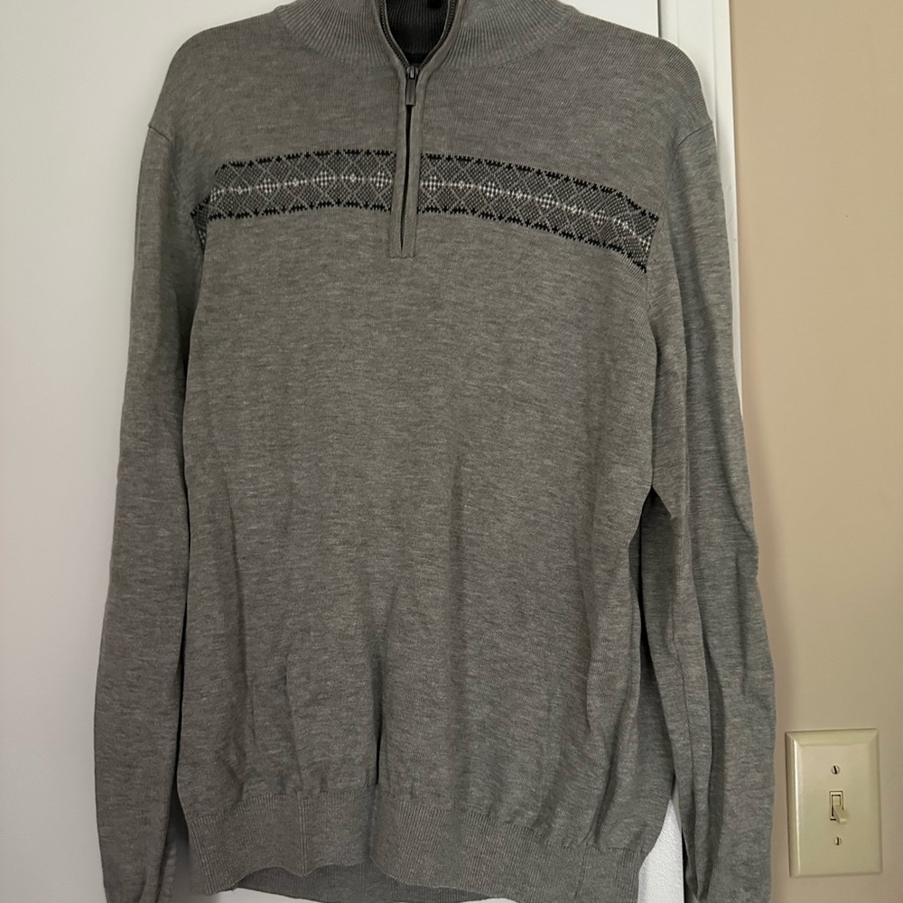 Van Heusen Gray Zip-Up Sweater